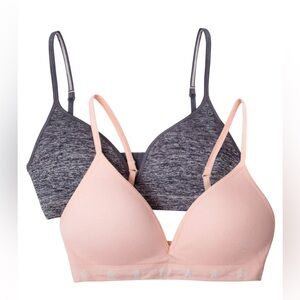 Wonder Nation Girls Bra, 2 Pack T-Shirt Seamless Molded Cup